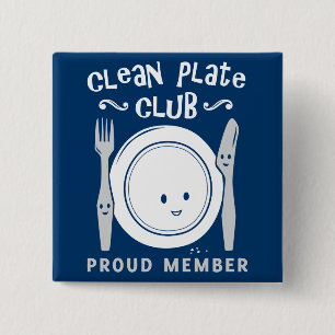 Clean Plate Club 2 Inch Square Button