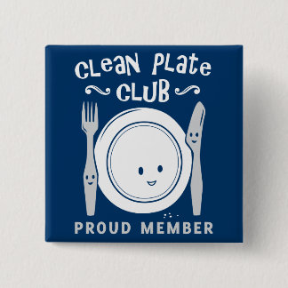 Clean Plate Club 2 Inch Square Button