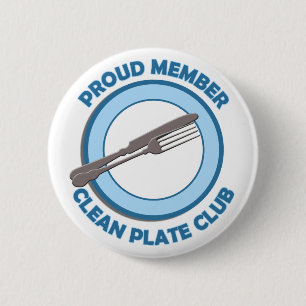 Clean Plate Club Proud Member 2 Inch Round Button