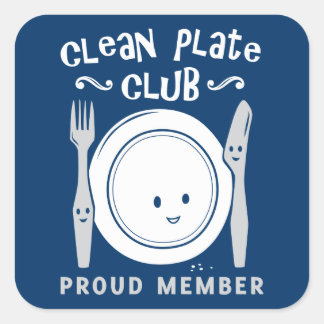 Clean Plate Club Square Sticker