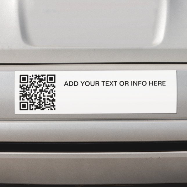 Clean Professional Black & White QR Code Branding  Bumper Sticker (Creator Uploaded)
