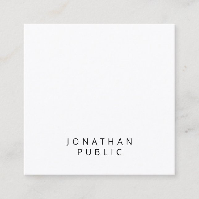 Clean Professional Design Fashionable Template Square Business Card (Front)