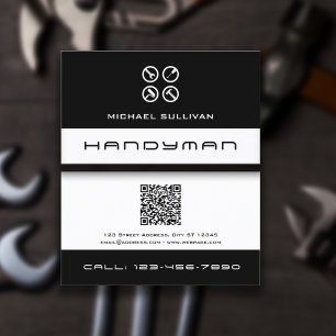 Clean professional logo handyman Business Card