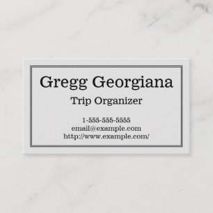 Clean & Professional Trip Organizer Business Card