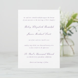 Clean Purple Elegant Wedding Invitation