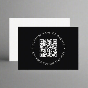 Clean QR Code l Promotional Black & White Business Card
