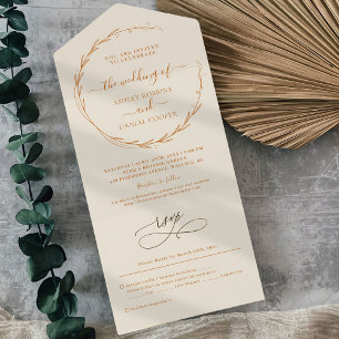 Clean Script Wedding All In One Invitation