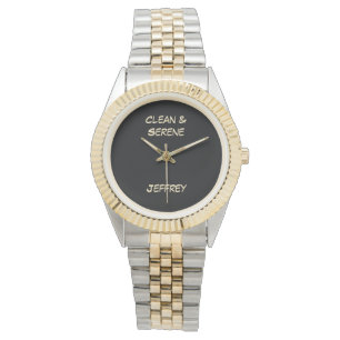 Clean & Serene Wrist Watch, Two Tone, Unisex Watch
