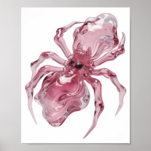 Clean Silver GLASS SPIDER Design Poster