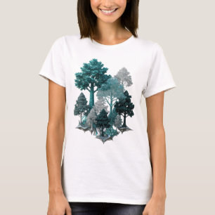 Clean Silver UNSEEN TREES Artistic Motif T-Shirt