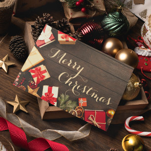 Clean Simple Business Holiday greeting Charismas  Thank You Card