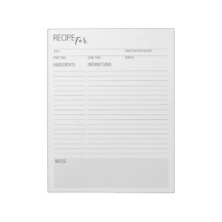 Clean + Simple Detailed Recipe Pages i Notepad