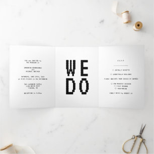 Clean Simple Formal minimal We Do Gamer Tri-Fold Card