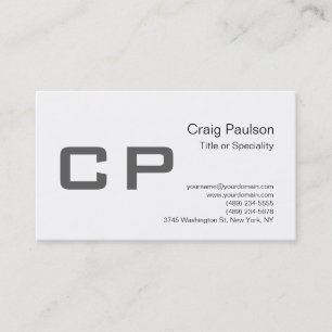 Clean Simple Grey Monogram Business Card