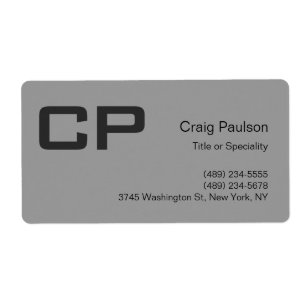 Clean Simple Grey Monogram Modern Business