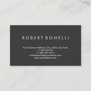 Clean Simple Minimal Grey Standard Business Card