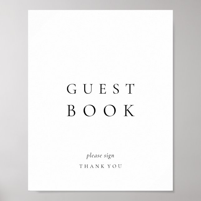Clean Simple Minimal Wedding Guest Poster (Front)