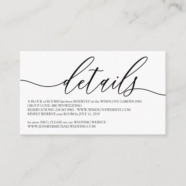 Clean Simple Modern Add Your Photo Details Mini Enclosure Card (Front)