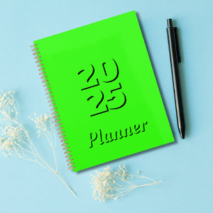 Clean Simple Neon Green Weekly and Monthly 2026 Planner