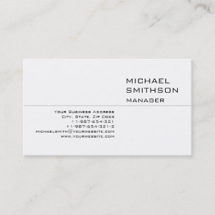 Clean Simple Plain Black White Business Card