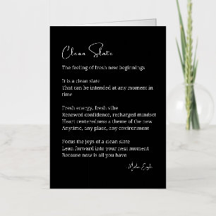 Clean Slate New Beginnings Inspirational Poem  Foil Greeting Card