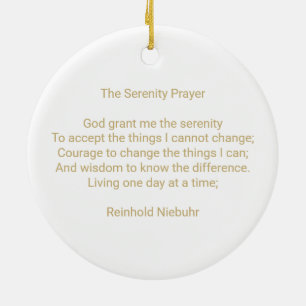 Clean & sober custom recovery prayer message ceramic ornament