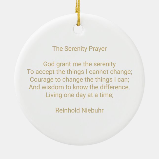 Clean & sober custom recovery prayer message ceramic ornament (Back)