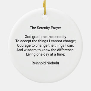 Clean & sober white custom recovery prayer message ceramic ornament