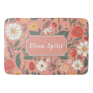 Clean Spirit Floral Pattern Bath Mat