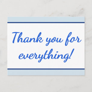 Clean "Thank you for everything!" Postcard