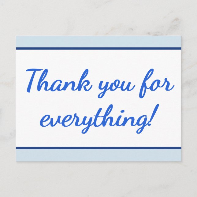 Clean "Thank you for everything!" Postcard (Front)