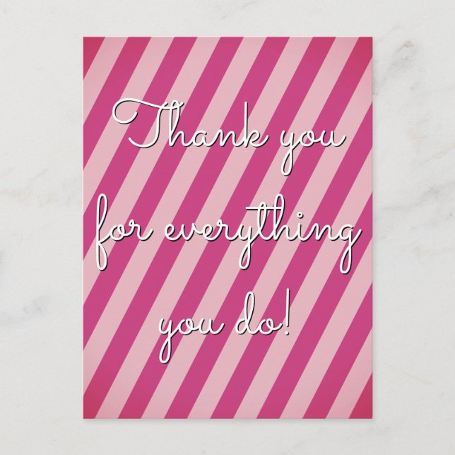 Clean "Thank you for everything you do!" Postcard (Front)