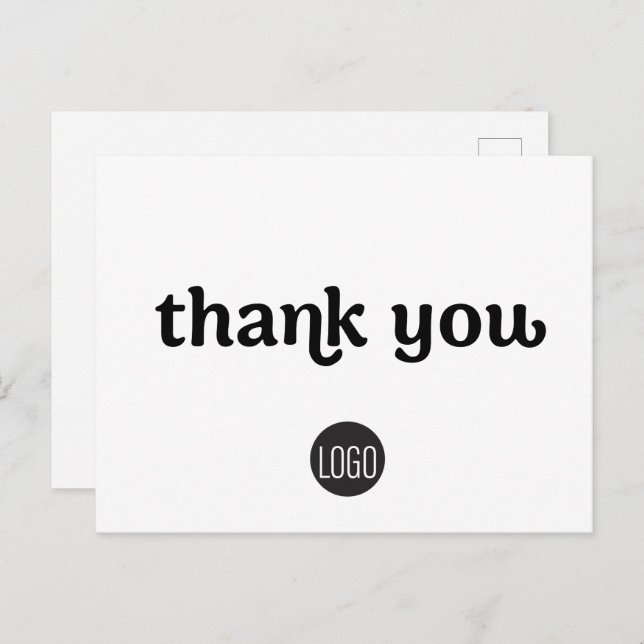 Clean Timeless Simple Custom Business logo Postcard (Front/Back)