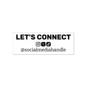 Clean Timeless Social Media Icons Let's Connect Self-inking Stamp