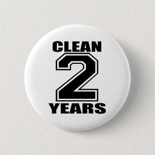 clean two years black 2 inch round button
