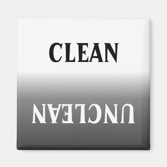 Clean Unclean Humourous Laundry Dishwasher Magnet (Front)