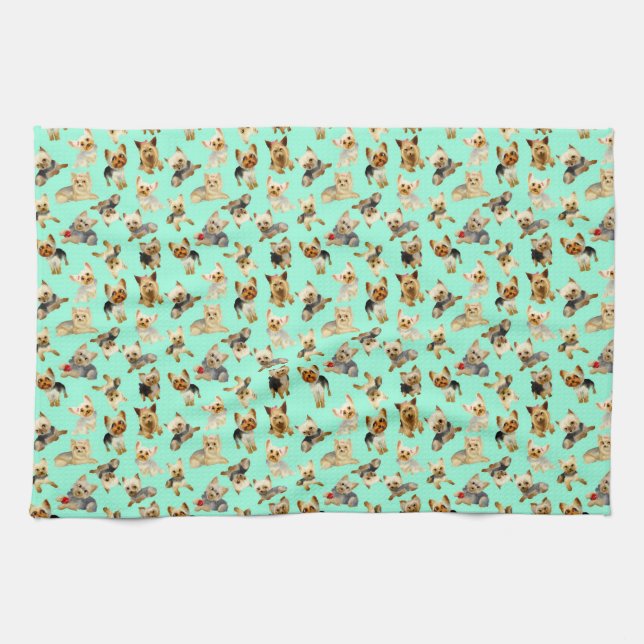 Clean Up With Yorkies Kitchen Towel (Horizontal)