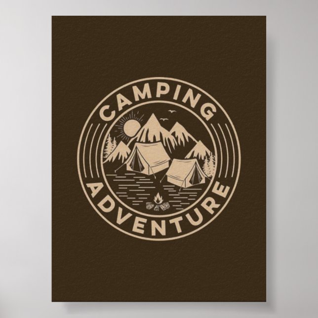 Clean Wall Art Poster | camping (Vintage badge) (Front)