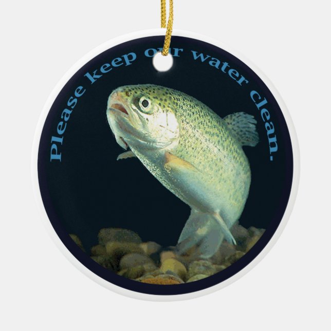 Clean Water Ceramic Ornament (Front)