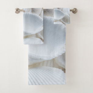Clean White Seashells Beauty In Nature Bath Towel Set