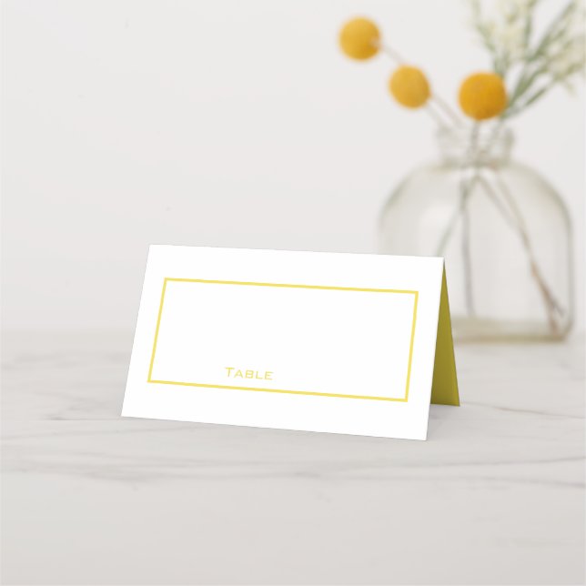 Clean Yellow and White Place card (Front)