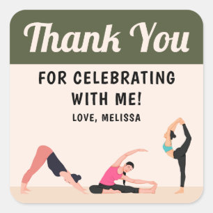 Clean Yoga Studio Thank You Sticker 