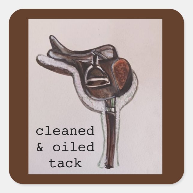 cleaned & oiled tack square sticker (Front)