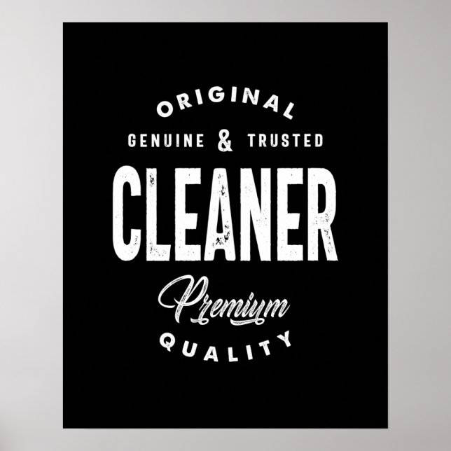 Cleaner Job Title Tee Gift Mens Womens Poster (Front)