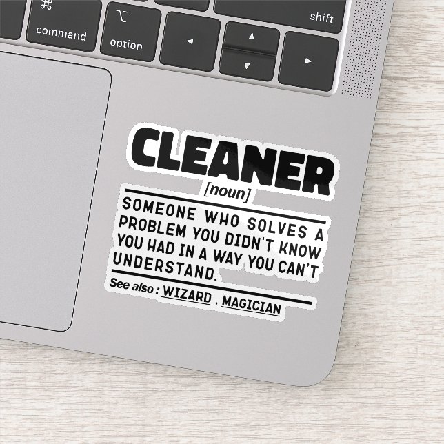 Cleaner Noun Birthday Sarcastic Sayings Cool Job (Detail)