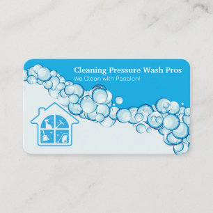 Cleaner Washing   Soap Bubbles Business Card