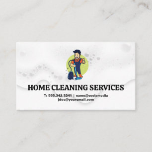 Cleaner with Vacuum   Soap Suds Bubbles Business Card