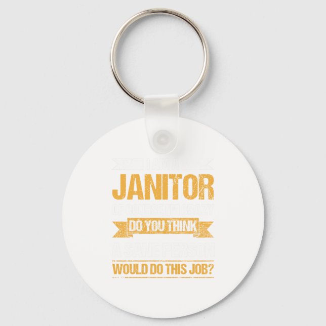 Cleaners Janitor Job Janitors Cleaning Service Gif Keychain (Front)
