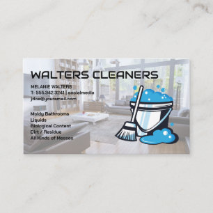 Cleaners Mop and Soap Bucket Business Card