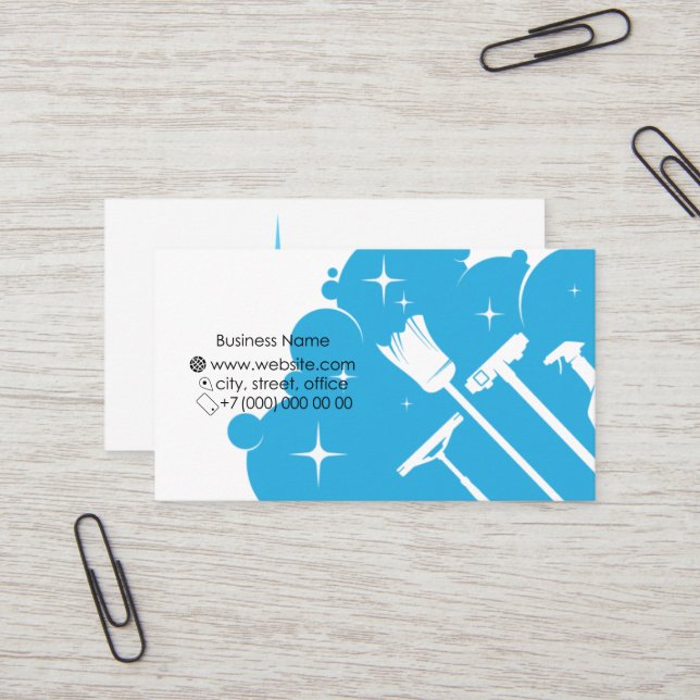 Cleaning and washing with accessories business card (Front/Back In Situ)